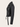 DressUp black faux leather moto jacket with silver zippers and belted waist, side view