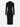 DressUp black long sleeve midi dress in ribbed knit fabric with a classic collar, shown from the back view.