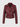 DressUp burgundy faux leather biker jacket with silver hardware, waist belt, and shoulder epaulets.