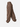 DressUp brown high-waisted pinstripe jogger trousers with a tapered leg and elasticated cuffs in a side view.