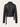 Back view of a DressUp black faux leather moto jacket with an adjustable belted waist and structured shoulders.