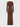 Back view of a DressUp long-sleeve maxi dress in earthy brown ribbed knit fabric with a slim-fit silhouette.